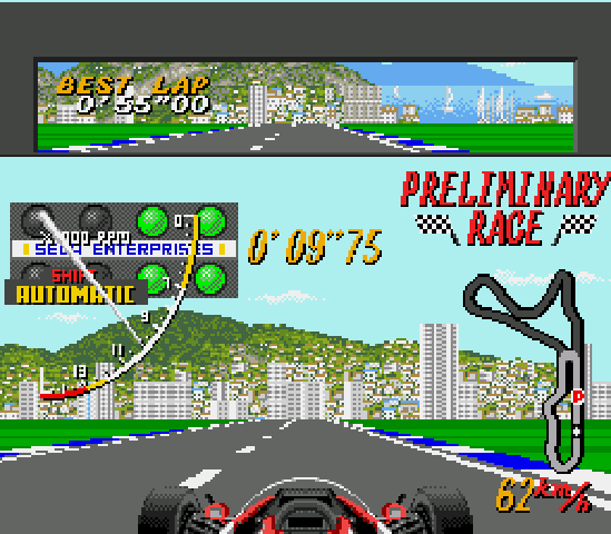 Super Monaco GP - Megadrive game screenshot (1990) by Sega